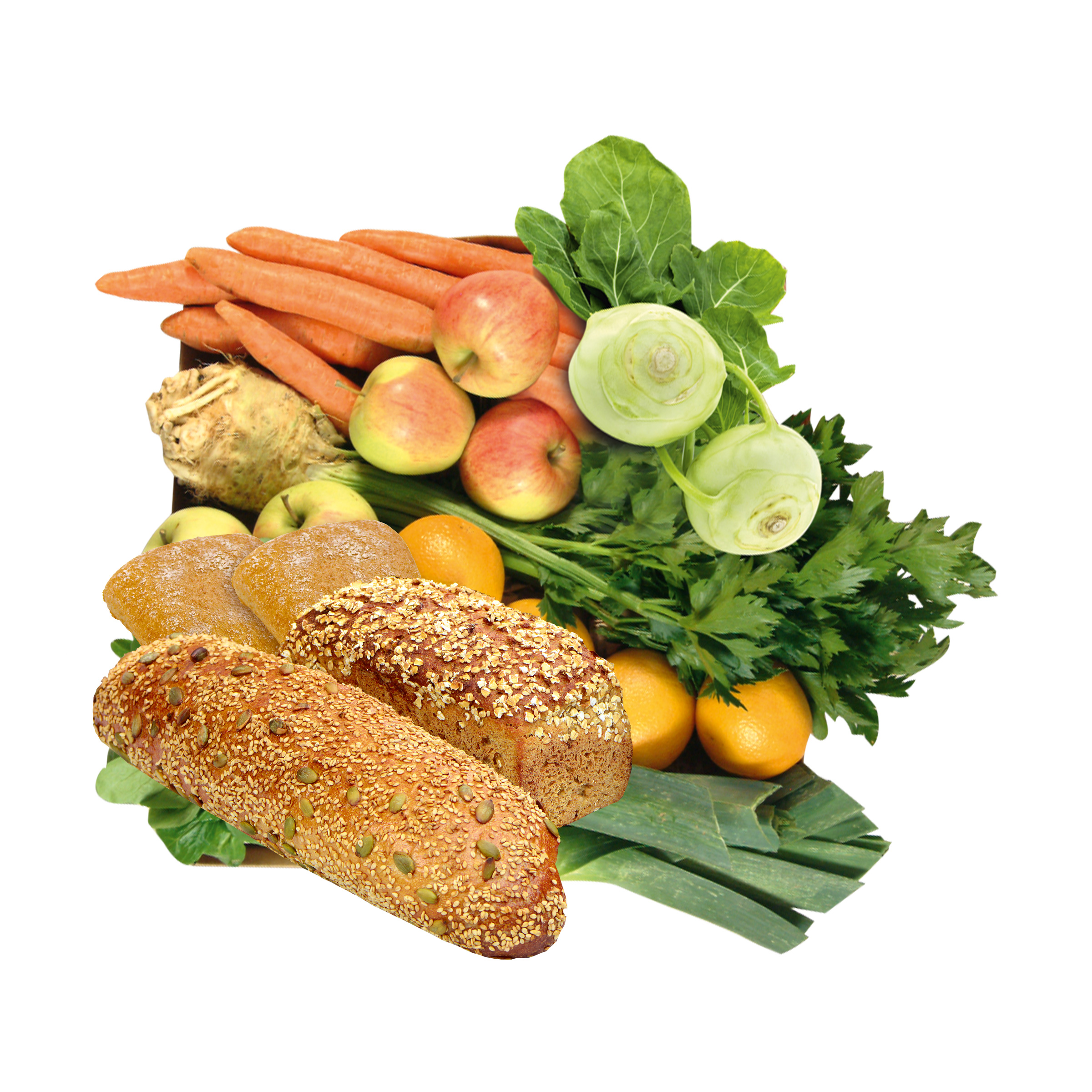 Großes Gemüse &amp; ObstPaket mit Brot Gemüse, Obst &amp; BrotPakete